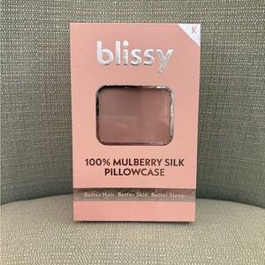 NEW Blissy 100% Mulberry Silk Pillowcase - King Size in Blush Pink